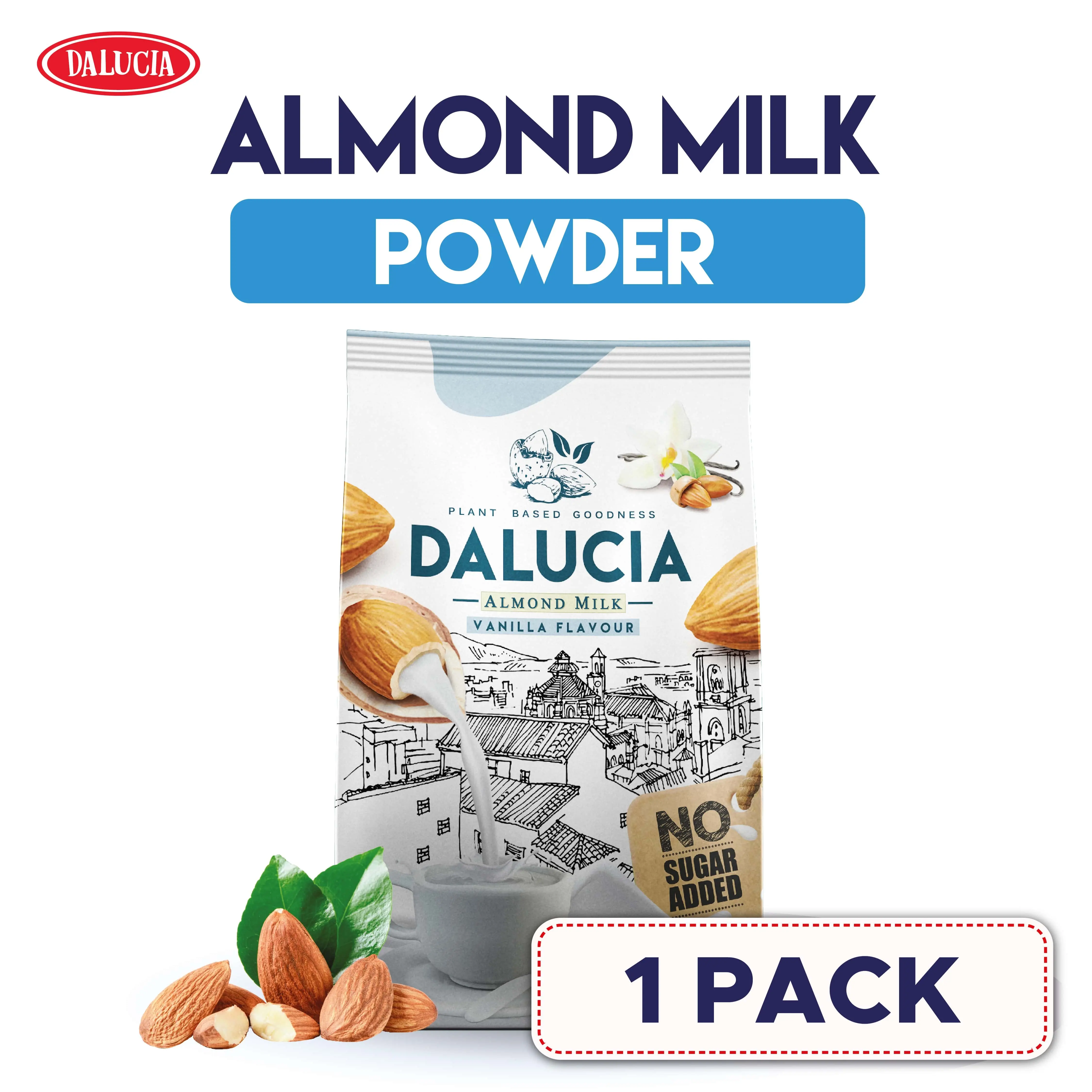 Dalucia Almond Milk Vanilla Non-Dairy Susu badam halal tanpa gula