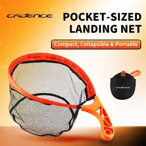 Cadence Jaring Pendaratan Butterfly untuk Umpan & Memancing Terbang Jaring Getah Pelindung Sangat Ringan Mudah Alih & Boleh Laras Pocket-Sized Landing Net