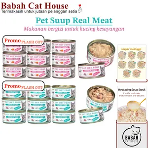 170g STEAMED WET FOOD REAL MEAT makanan kaleng basah kucing kitten adult tuna salmon