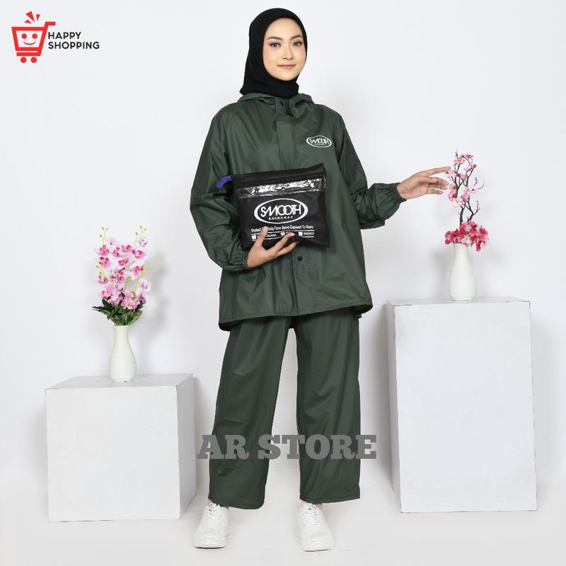 Product Introduction of Jas Hujan Original Stelan Baju Celana Pri&Wamita Bahan PVC O,25 BesQualiti moca 14
