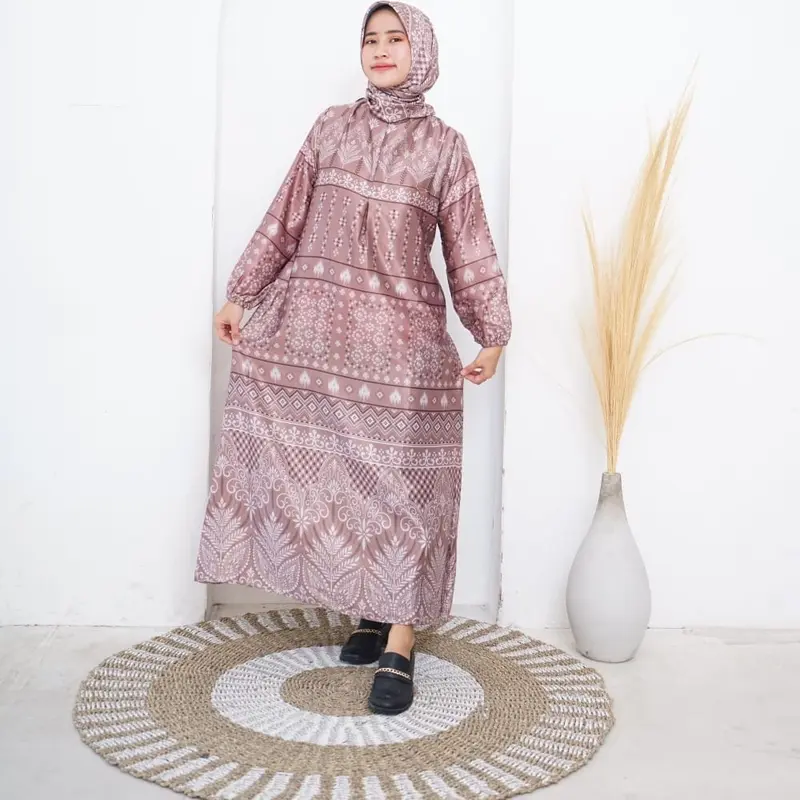 longdress zahra santorini motip busui friendly resleting depan by eriston Muslim Wanita 3