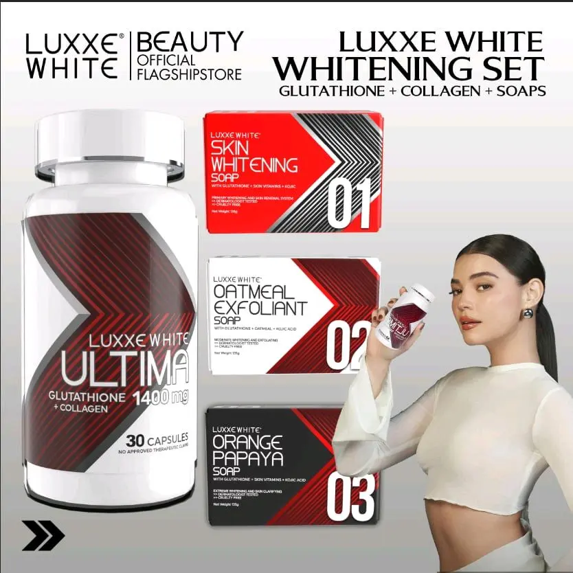 LUXXE WHITE 30 CAPSULE SET WITH SOAPS FOR COMBO PIMPLES