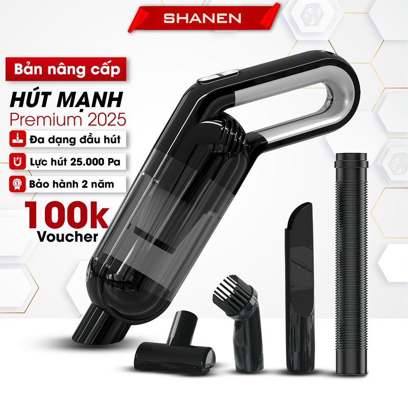 Máy hút bụi cầm tay mini không dây SHANEN công suất 120w lực hút 25000Pa Bảo hành 12 tháng
