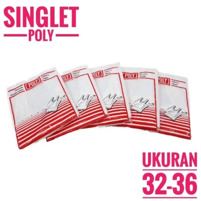 3 PCS (Helai) Singlet Poly cowok Putih Pria Kaos Katun 1