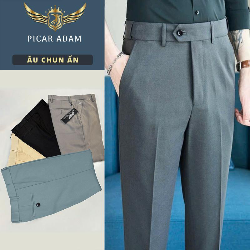  Quần âu Nam chun ẩn cao cấp Picar Adam chất liệu âu 79 dày dặn che khuyết điểm   4 màu Be Cacao Ghi Đậm Đen - Menswear 