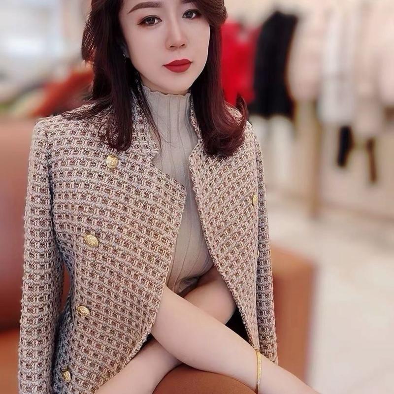 LAN ANH Áo dạ Màu kim from 52-62kg đẹp cổ tàu Cao Cấp Hàng châu chất  sang chảnh Top Women