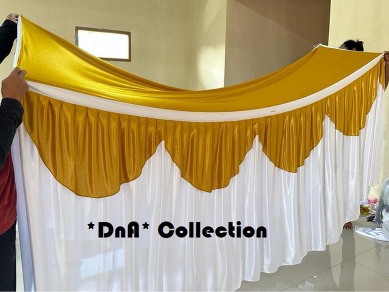 Cover Meja Prasmanan Renda Gelombang 150 x 75 x 75 cm - Kain Premium & Pilihan Warna Bebas - Taplak, Dekorasi 3