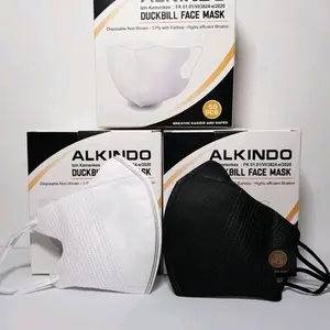 MASKER DUCKBILL ALKINDO WARNA PUTIH & HITAM ISI 50 PCS PER KOTAK