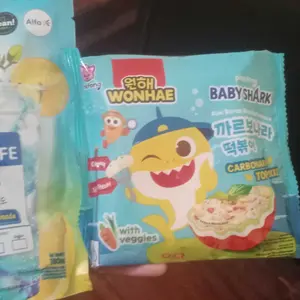 Topokki Kids Carbonara Wonhae 80gr - Baby Shark, Makanan Korea Instan Halal - Food