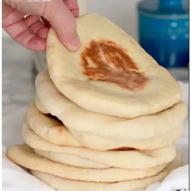 Soft and Fluffy Sourdough Pita Bread six or eight pieces 2