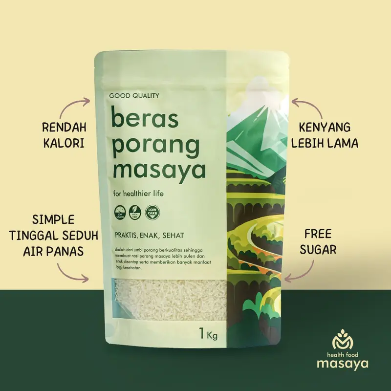1kg MASAYA BERAS PORANG - shirataki konjac healthy food Nasi Rice 1