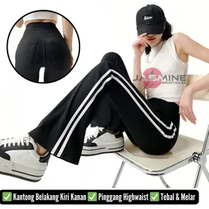 JASMINE - Legging Flare Highwaist/Celana Legging Cutbray Yoga Gym Fitness