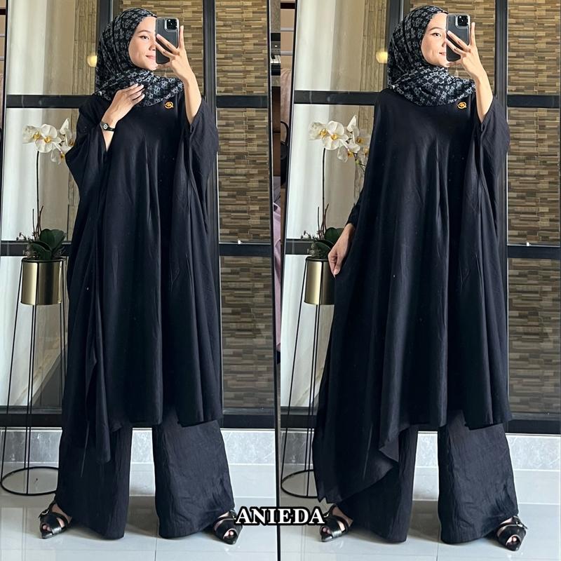 Jazeera Set Abaya Set Kulot Jumbo Polo Linen Premium 0