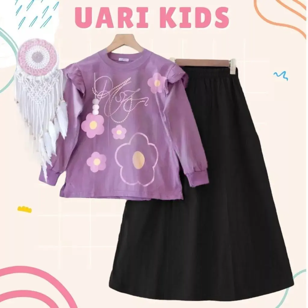 KINAN SET KIDS (7THN-15THN) SETELAN ROK CARGO CRINKLE PRINTING // SETELAN KINAN // ONE SET ROK ANAK REMAJA // SETELAN ANAK PEREMPUTAN KEKINIAN // ONE SET KOMBINASI POLOS // OOTD ANAK // SET ROK CARGO ANAK REMAJA // MELDI // UARIKIDS // OOTD ROK ANAK