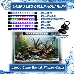 Lampu Celup Aquarium Banyak Pilihan Warna 20.30.40.50.60.80.100 cm