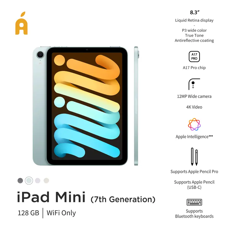 [LIVE AI] Tablet INTER Apple iPad Mini 7 2024 8.3-inch 128GB 256GB 512GB Space Gray Blue Purple Starlight 7
