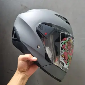BERMUTU ZEUS 611C MATT GREY MODULAR HELMET