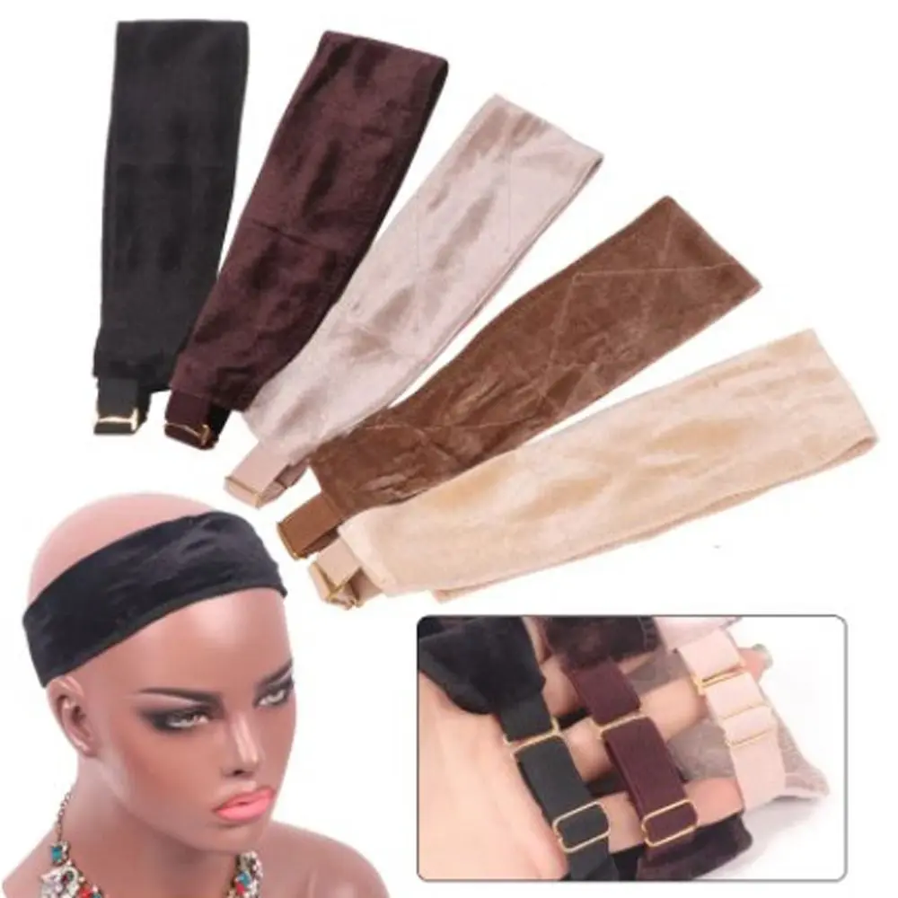 Non-Slip Wig Hair Band Wig Accessories Invisible Comfortable Velvet Wig Band Elastic Band Adjustable Wig Grip Headband for for Lace Frontal Wigs