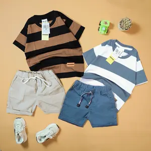 BRAVEKIDS - BROADSTRIPE SETELAN ANAK KAOS DAN CELANA COTTON COMBED 24S SABLON PLASTISOL Fashion