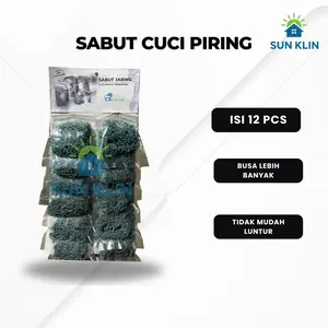 Sabut Cuci Piring Serbaguna Jaring Sabut Besar 12 PCS Busa Lebih Banyak Hemat Sabun Cepat Kering Anti-Karat Tahan Lama ISI 12 PCS