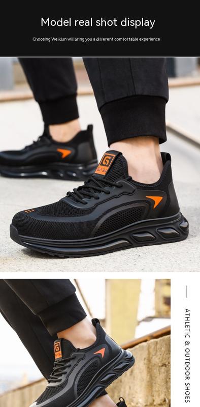 Product Introduction of Labor Protection Shoes Men's Anti-Smashing and Anti-Stab Safety Shoes Lightweight Comfortable Wear-Resistant Air Cushion Shock Absorption Protective Work Shoes 16