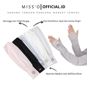 Missoofficial.id MT1781 Manset Jempol Handsock Sarung Tangan Panjang Anti Sinar UV Anti Panas Matahari Kulit Karet Gloves