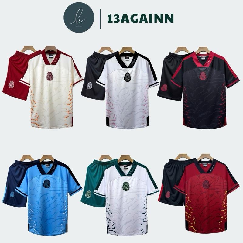 Bộ quần áo bóng đá, đồ đá banh REAL DRAGON logo THÊU vải thun lạnh cao cấp loại I Top Sport