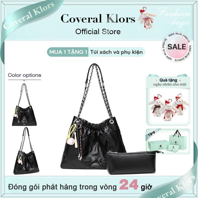 【MUA 1 TẶNG 1  Túi xách và phụ kiện COVERAL & KLORS-【đóng gói hộp quà tặng  TẶNG Túi xách nhỏ, Bộ túi xách nữ phong cách Mỹ, túi xách tặng kèm (1), mặt dây chuyền túi bóng chày phong cách ins, túi đeo chéo nữ, túi đeo vai, túi xách