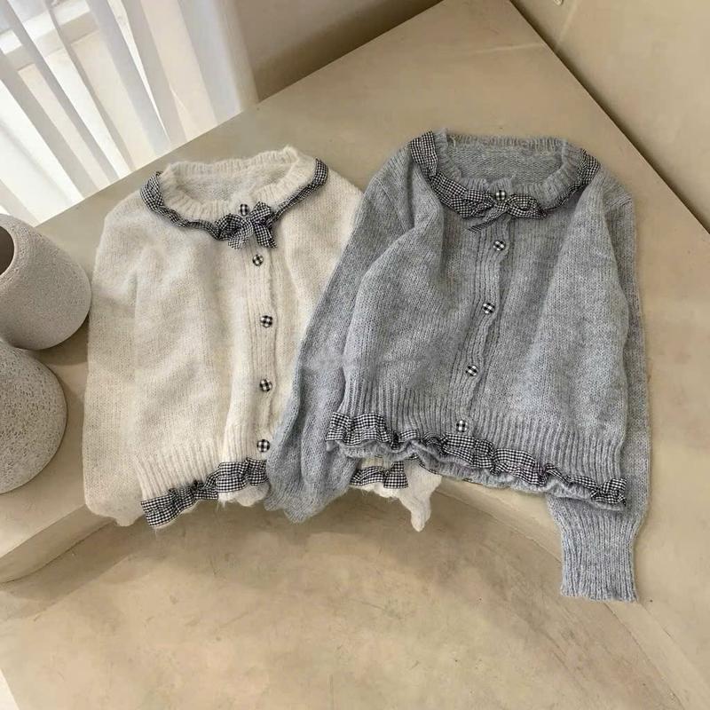  Áo len QC phối xốp lông 2 Tone Màu  Xám  Nude tôn da sang chảnh dài tay Hot Hit dễ phối Đồ Thu Đông Đi chơi duyên dáng - Dành Cho Nữ + WOMEN TOP 