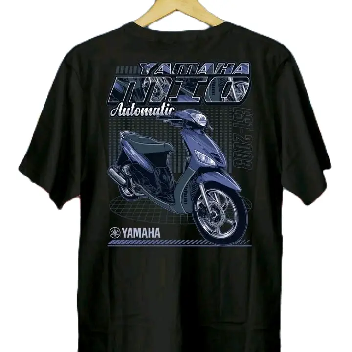 T SHIRT MIO AUTOMATIC KAOS YAMAHA MIO AUTOMATIC KAOA YAMAHA cotton combed 24 s Baju Distro Pria Hitam Nyaman