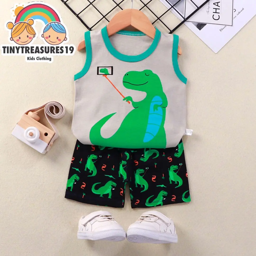 Tinytreasures19 Summer Sando Short for Kids/Boy/Baby Set Newborn 1 2 3 4 5 / Daily wear Pure Cotton Fabric