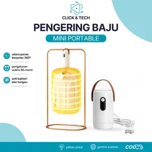 C&T Mesin Pengering Baju Mini Portable – Pemanas PTC, Lipat, Anti Bakteri