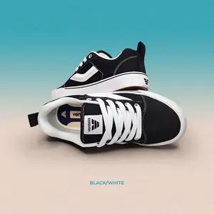 Sepatu Ventela Fatboy Black White Casual Sneakers Shoes Kasual Hitam Canvas Pria unisex