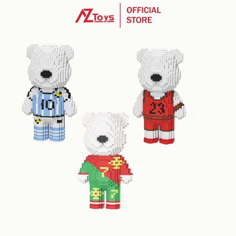 Đồ Chơi mô hình lắp ráp 3D AZtoys Gấu Bearbrick M10 , CR7 , Số 23 dễ thương , siêu to khổng lồ 30cm, Đồ chơi phát triển trí tuệ bằng nhựa an toàn PP cao cấp