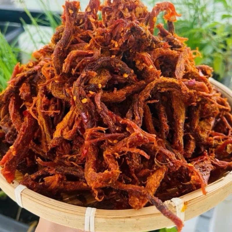 KHÔ BÒ SỢI LÁ CHANH THƠM NGON ( Cân cả hộp 500gr ) - Ăn vặt Ông Xã