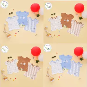 Jumper Bayi Newborn 3in1 Lengan Pendek Motif 0-6 Bulan