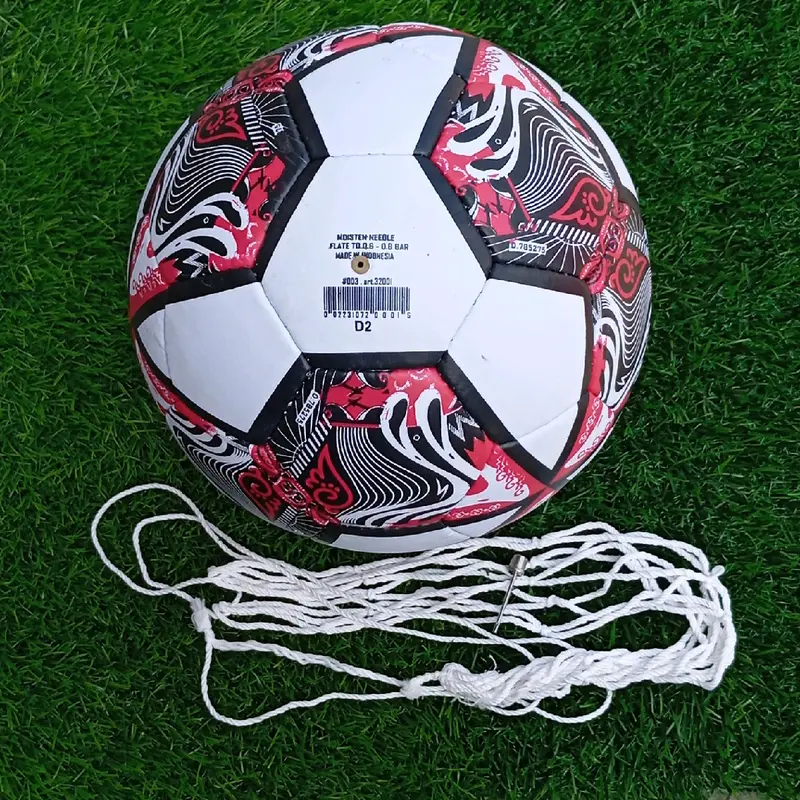 Bola Sepak Size 5 Bola Kaki Bola Tendang Specs Batik Hitam Merah Bahan Pu Mpuk Free Pentil&Jaring Ball Outdoor 2