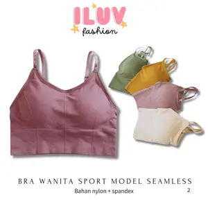 Iluvfashion BR013 BH Bra Sport Wanita tanpa kawat Model Seamless Pakaian Dalam Olahraga Wanita