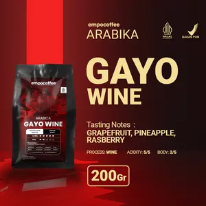 Biji Kopi Bubuk Arabika Gayo Wine Aceh Sumatra Arabica Coffee Roasted Beans 200gr