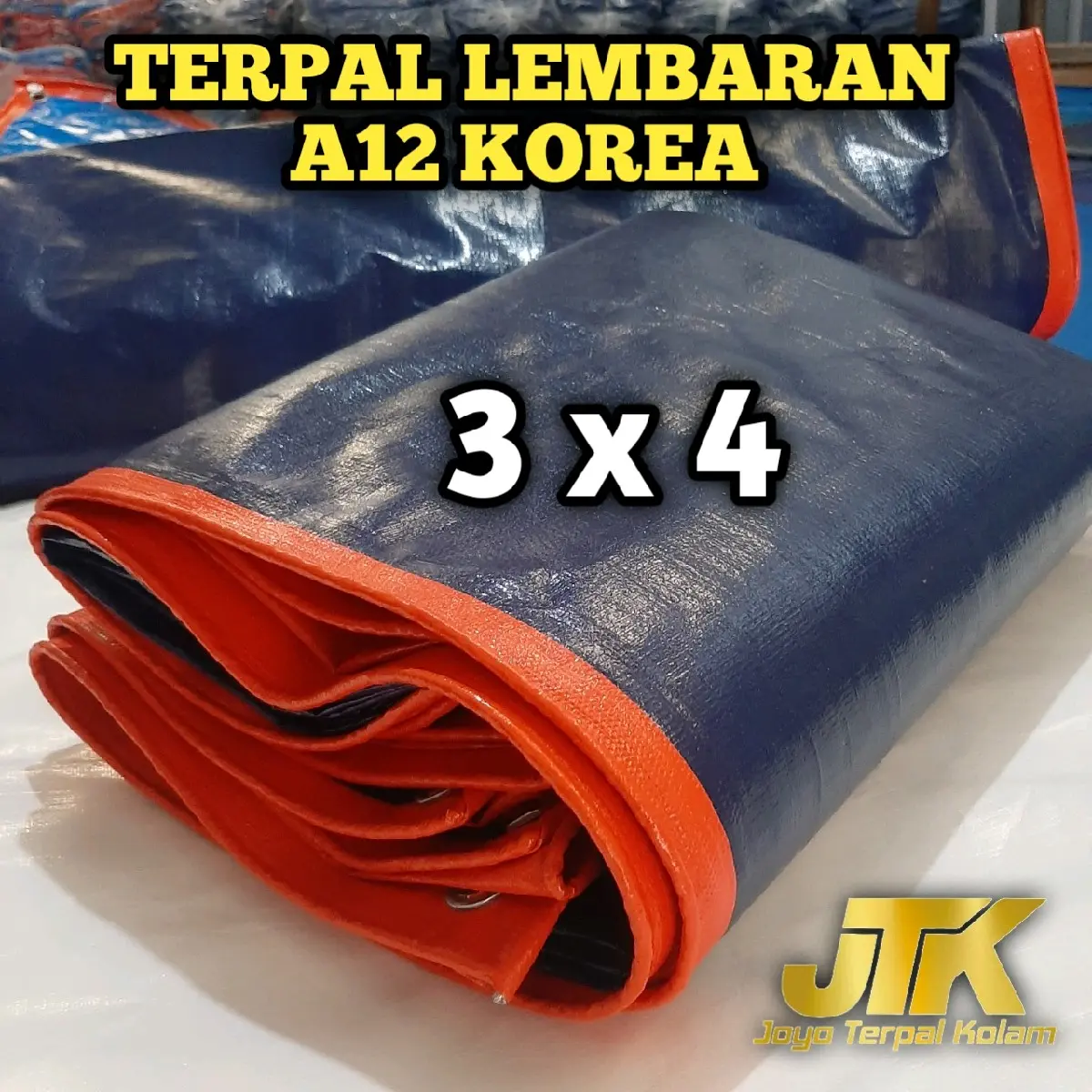 TERPAL PLASTIK A12 KOREA UKURAN 3x4 METER SUPER TEBAL SUDAH ADA LOBANG MATA AYAM DAN TAli