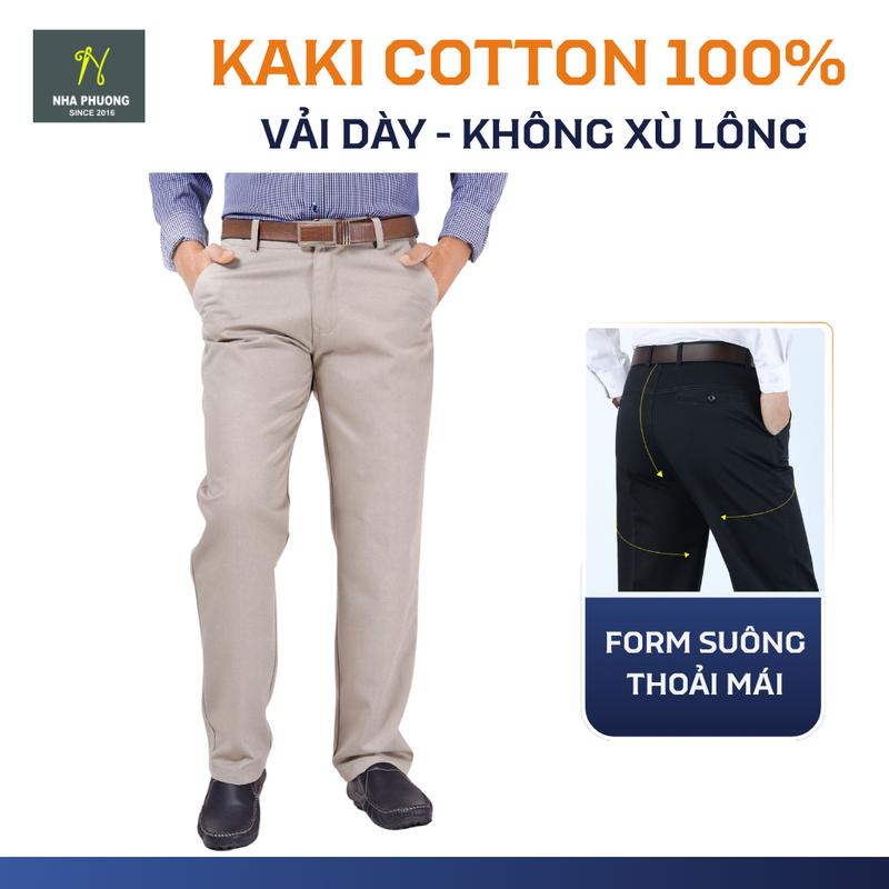  Quần kaki nam big size THÁI KHANG ống suông trên 90kg vải kaki mềm dày đẹp form rộng QUAN04 Menswear Ong 