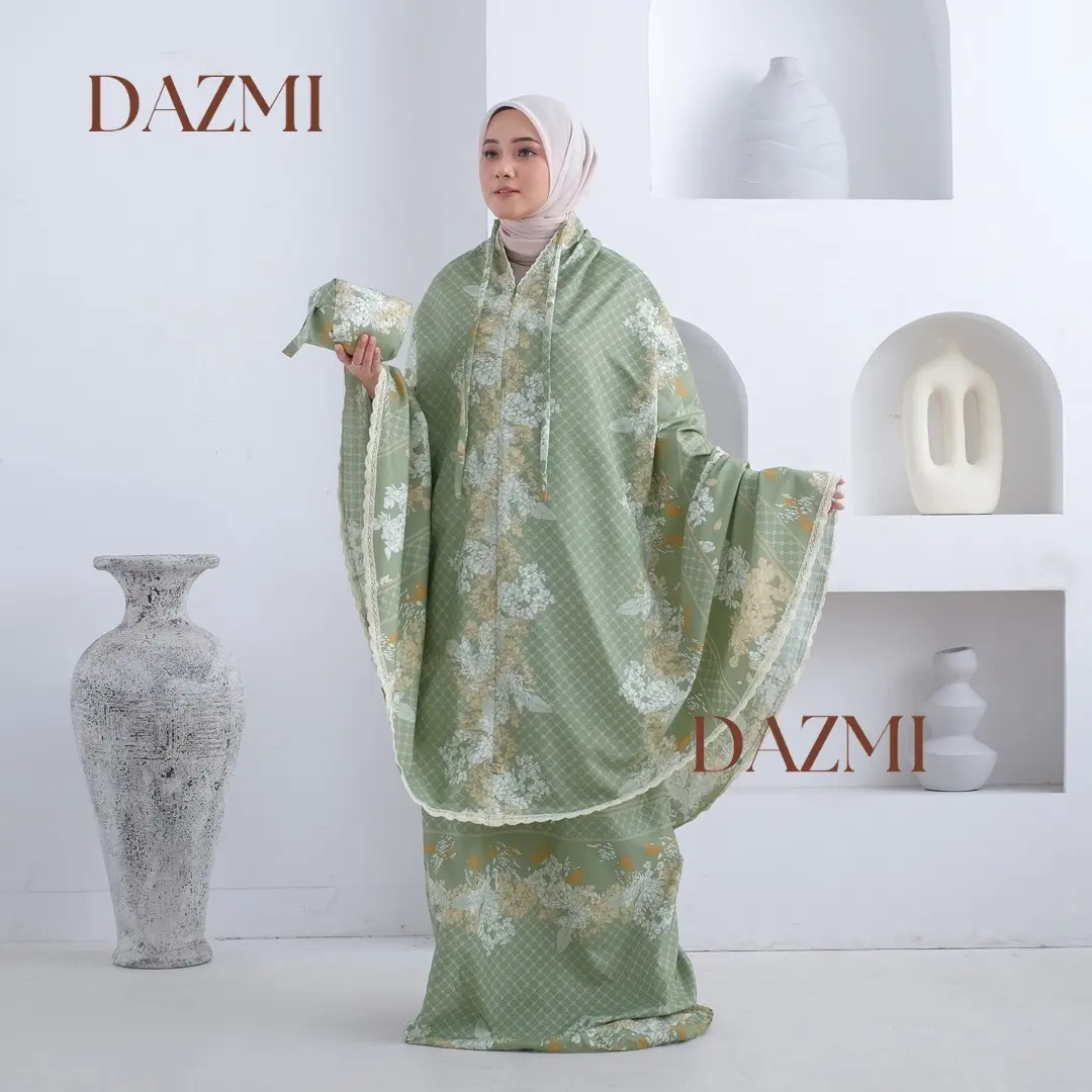 Mukena Travelling Dewasa 2in1 Resleting Katun Motif