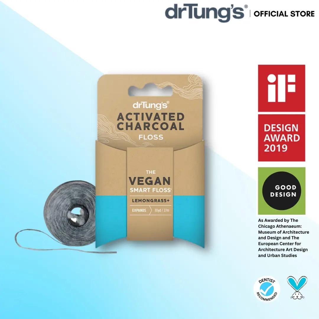 drTung’s Charcoal Dental Floss 27m - Vegan Floss