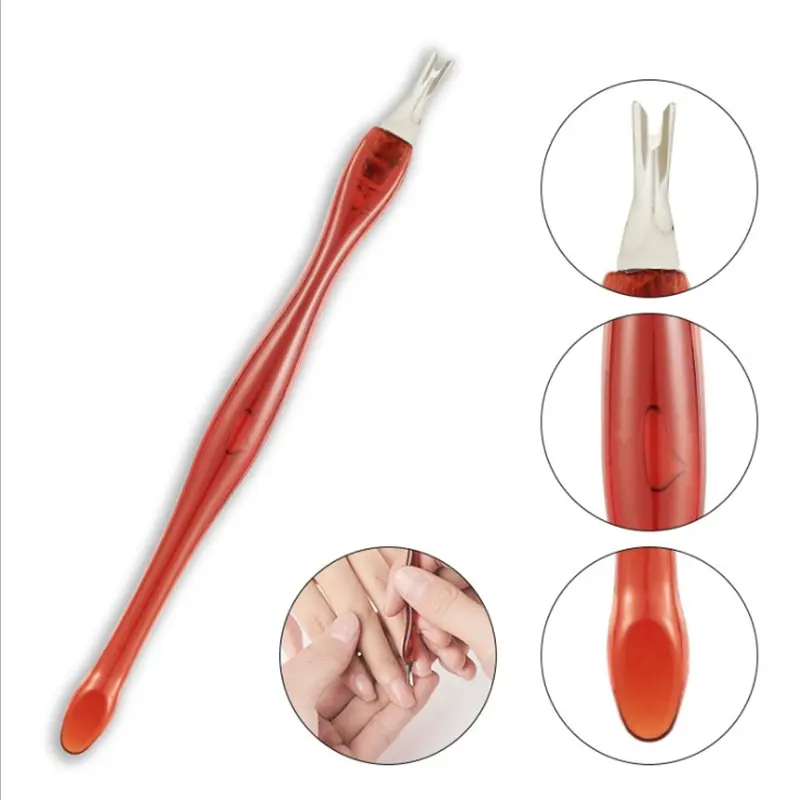 Cuticle Pusher Stainless Pusher Nail Art Fork Manicure Tool For Trim Dead Skin Fork Nipper Pusher Trimmer Cuticle  Nail Care Remover