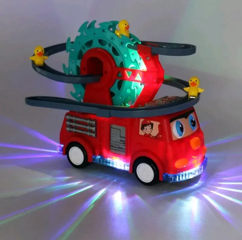Mainan Anak Mobil Pemadam Perosotan Putar Bebek Toy 0