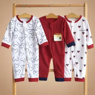 3pcs Sleepsuit Bayi Baru Lahir Buka Kaki Laki Laki Perempuan Unisex Origami