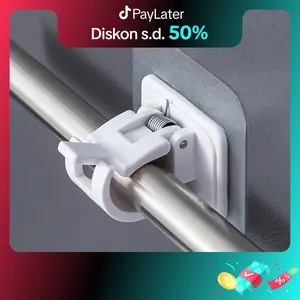 ( 2 Pcs) Gantungan Tempel Dinding Magic Hook Tanpa Bor Baut Cocok Untuk Tiang Gorden