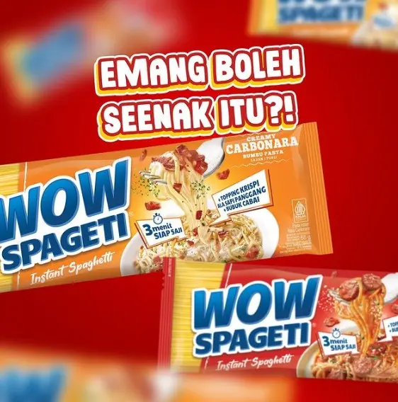 Wow Spageti Instan Spaghetti 88gr Creamy Carbonara Meaty Bolognese Pasta Mie Instan Halal 5