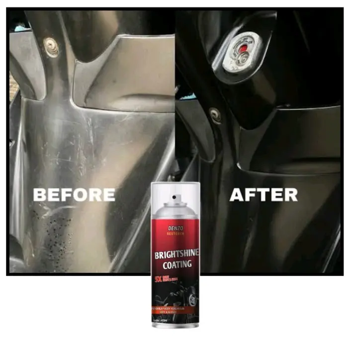 2PCS - DENZO BRIGHTSHINE COATING / Penghitam/Pengkilap Body Motor Glossy & Doff 400 ml + lap. 4