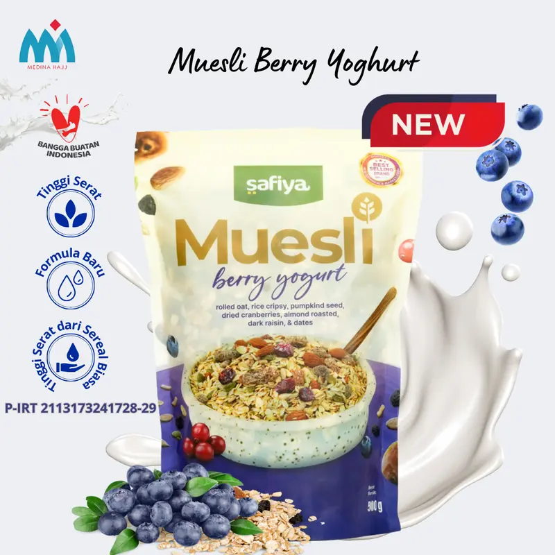 Muesli Berry Yoghurt Sereal 1 Kg Safiya | Sereal dan Oatmeal Berry Yoghurt 0
